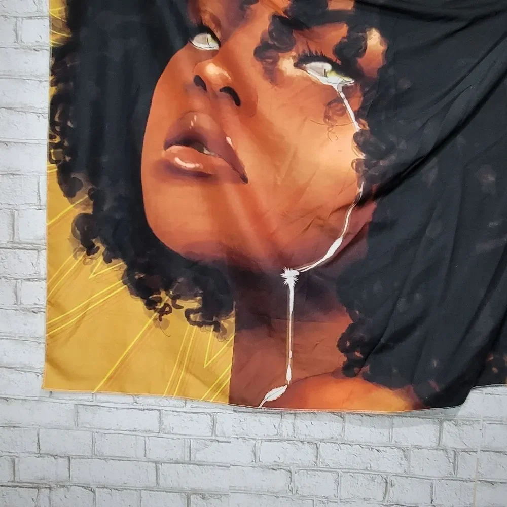 Graphic lady wall tapestry